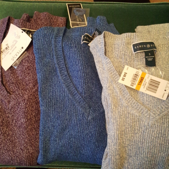 Karen Scott light blue spring summer knitted cotton sweater - Picture 6 of 6